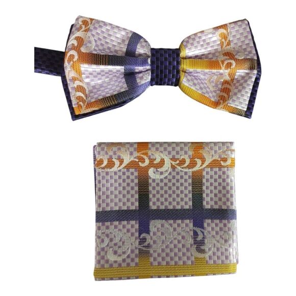 MEN'S ROBERT LEWIS BOWTIE AND POCKET SQUARE SET. 2014 - Picture 2 of 4